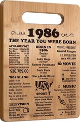 40th Birthday Cutting Board Gift – 1986 Decor for Women & Men, 12″L x 7.7″W
