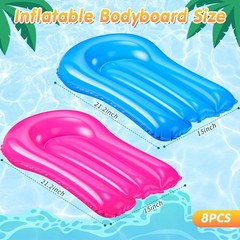 8 Pcs Inflatable Bodyboards for Water Slides, Pool Slide Inflatable Surfboard…
