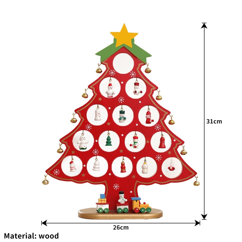 DIY Wooden Christmas Tree Table Desk Decoration Ornaments Festival Party JQ