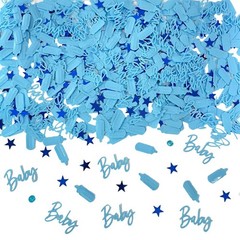 Blue Baby Shower Metallic Foil Confetti Decorations For Boys Party Crafts