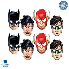 Justice League Party Masks – 8 Assorted Superhero Face Masks for Kids