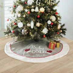 Minimalist Gloves Pattern Christmas Tree Skirts Soft Thick Non-woven Tree