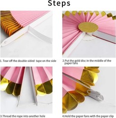 Assorted Sizes – 6 Pcs Hanging Paper Fans for Graduation & Holiday Parties