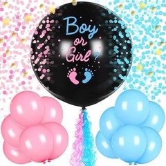 27pcs Gender Reveal Balloon Kit, 2pcs 36″ Thickened Balloons with Pink Blue B…