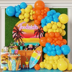 Tropical Summer Pool Party Beach Hawaiian Decorations Balloon Arch Kit, 144PC…