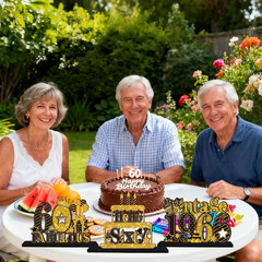 4 Pieces 60Th Birthday Table Decorations, Wooden Vintage 1966 Happy 60Th Birthda