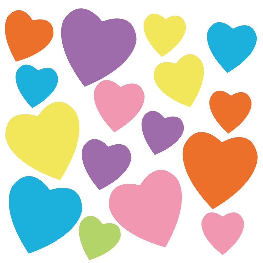 120 PCS 4 Size Large Heart Paper Cutouts Assorted Colors Valentine Craft
