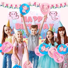 Axolotl Birthday Party Decoration 162 Pcs Pink Axolotl Party Supplies Balloons