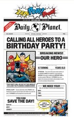 JUSTICE LEAGUE HEROES UNITE DAILY PLANET Premium Superhero Party Invitations NEW