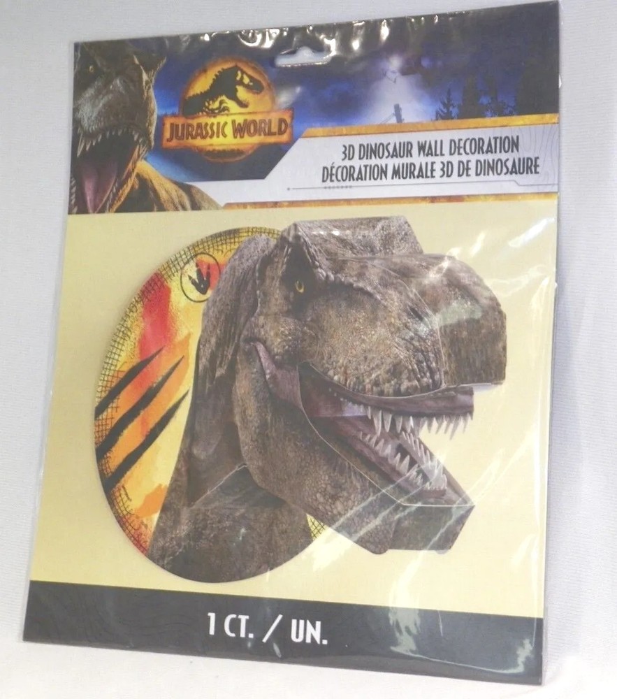 3D Dinosaur wall decoration Jurassic World 1ct T-Rex Head