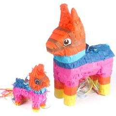 2Pack Donkey Pinata with Hanging Loop Cinco de Mayo Birthday Mexican Party Decor