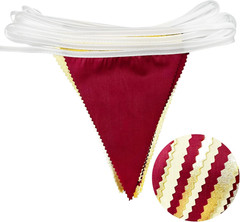 Burgundy Party Decorations Gold Maroon Beige Fabric Triangle Pennant Banner Garn