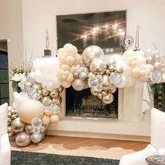 Beige White Gold Balloons,12 Inchs Sand White Metallic Champagne Clear Bride …