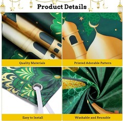 Eye-Catching Muslim Ramadan Photo Backdrop with Stars and Crescent Moon