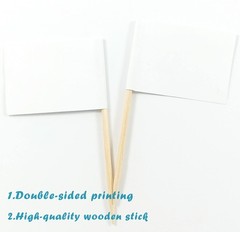 QQSD Solid White Toothpick Flag DIY Blank Flag Small Mini Plain White Cupcake…