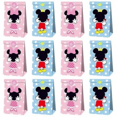 12Pcs Mouse Party Bags With Stickers Paper Supplies Favors Cookie Chocolate C…