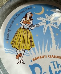 Hawaiian Hula Dancer Glasses Bar/Serving Set Hallmark Luau Ready MCM Style Party