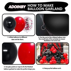 Red and Black Balloon Arch Kit, 140Pcs Different Sizes inch Black and Red Bal…
