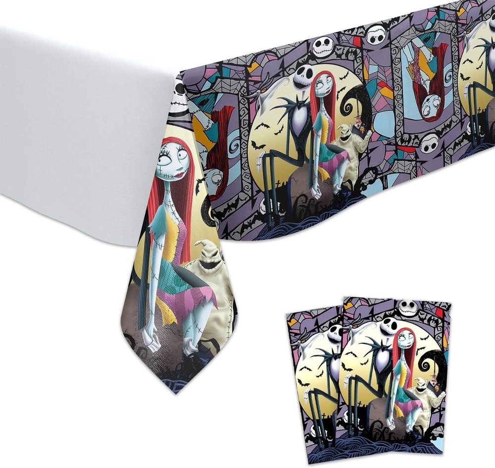 2Pcs Nightmare Before Christmas Disposable Tablecover 70″X42″