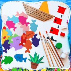 Tropical Fish Paper Cutouts Assorted Colors Bulletin Board 3.9 Inch 360 PCS