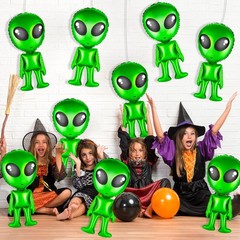 32 Green Alien Balloons – 8 Pack Inflatable Fun Decorations for Parties