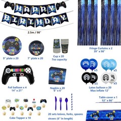 Video Game Party Supplies Set Birthday Decoration for Boys – Including Contro…