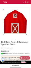 CV LINENS Backdrop + FRAME – kids Birthday Party red Barn Photo Background