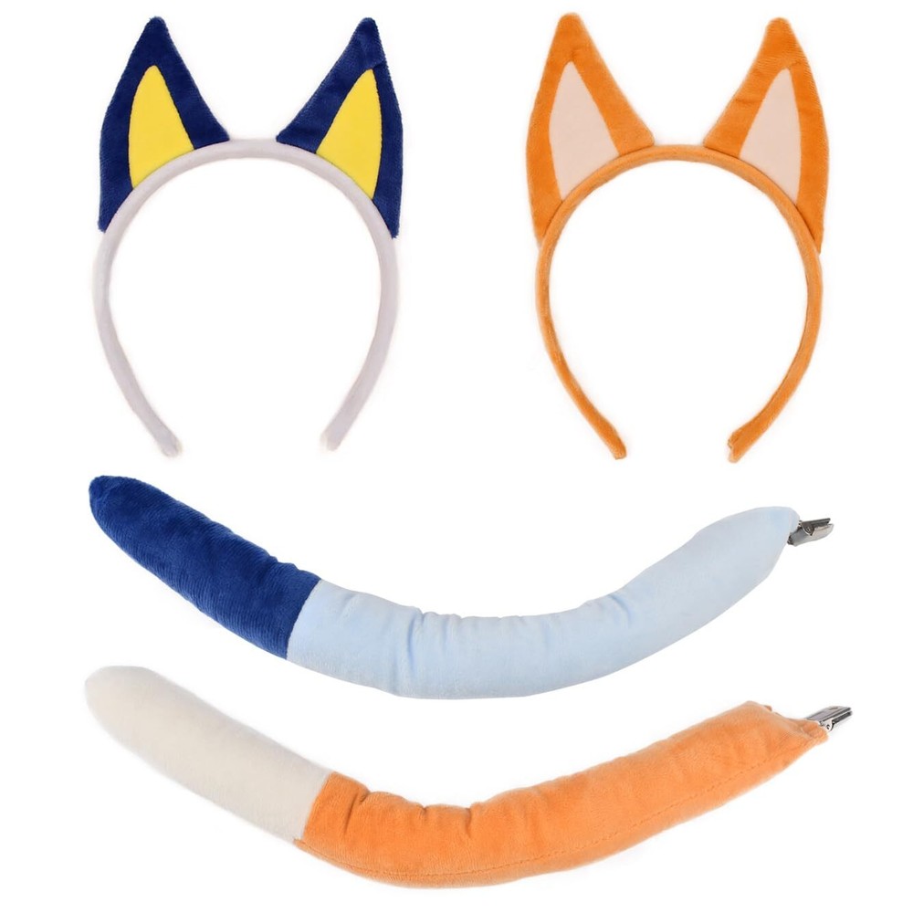 4 Pieces Dog Ears And Tail Set-Dog Headband Costume Accessory for Halloween C…