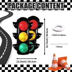 2Pcs Traffic Signal Balloons for Race Car Birthday Party Decoration, Traffic …