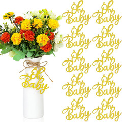 10 Pieces Baby Centerpieces Cutouts Glitter Decorations Mason Jar Tags and 10 Ya