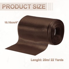 4 Inch x 22 Yards Satin Ribbon Roll Gift Wrapping Ribbon Dark Brown