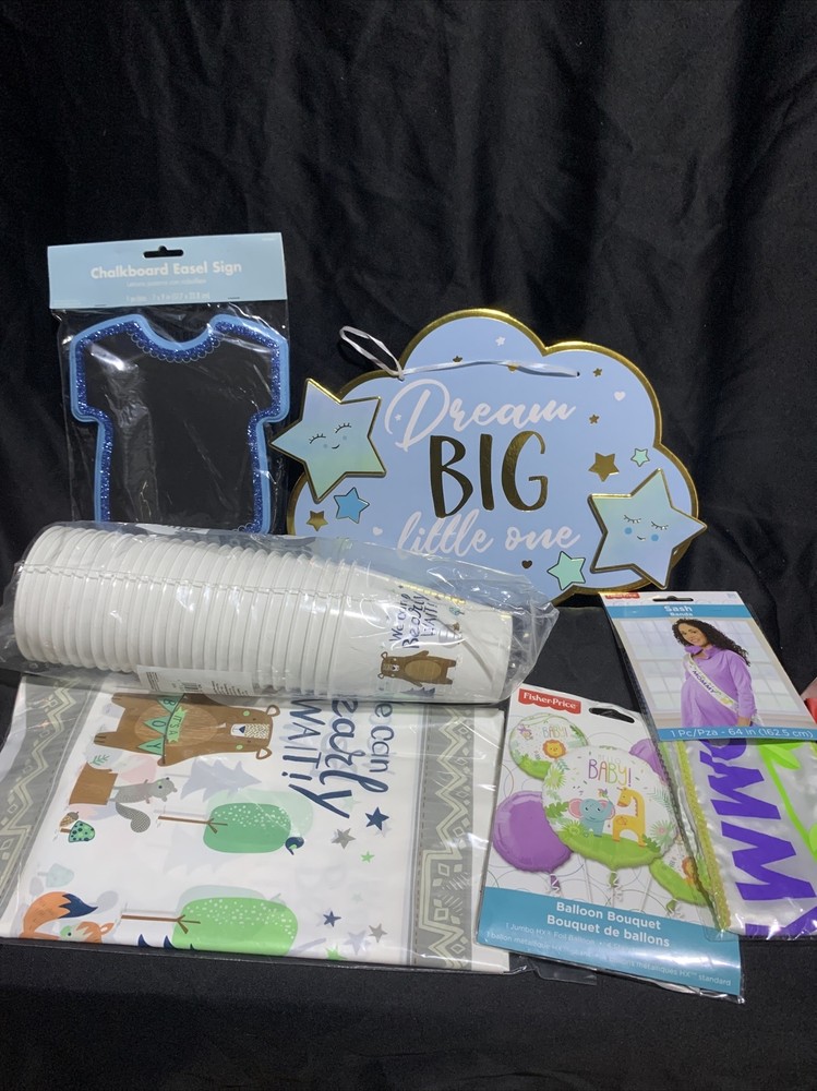 We Can Bearly Wait Baby Shower Bundle, 50 Pieces Baby Boy, See Description!