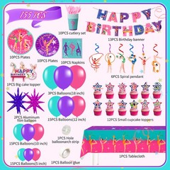 Gymnastics Party Decorations Sport Birthday Supplies Balloons Plates Tablecloth