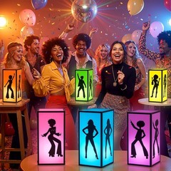 6 Pcs Disco Table Centerpieces Boxes 70s 80s Disco Lanterns for Centerpieces …