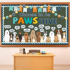 Pet Dog Classroom Bulletin Board Decorations Puppy Dog Paw Bulletin Board Set…