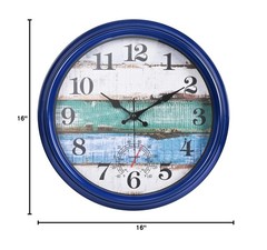 Large Outdoor Clock Waterproof with Thermometer Vintage Rustic Coastal Clock …