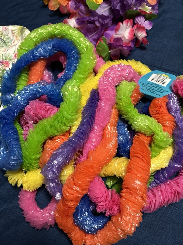 Tropical Luau Party Table Setting Supplies, Handmade Tiki Signs