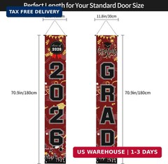 Graduation Decorations 2026 Grad Porch Banner for Any Schools or Grades Graduati