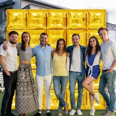 Metallic Gold Double Sided Square Foil Balloons Wall,19 Inches Chrome Foil Ba…