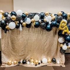 87pcs DIY Balloon Garland Arch Kit Black Gold Champagne Latex Party Decorations
