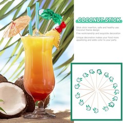 Coconut Palm Tree Cake Picks 50 Pcs Tropical Dessert and Fruit Toppers 3.94 I…