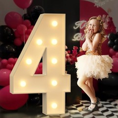 1 PCS 3FT Foam Board Number 4 Light Up Marquee Number Birthday Party Decor