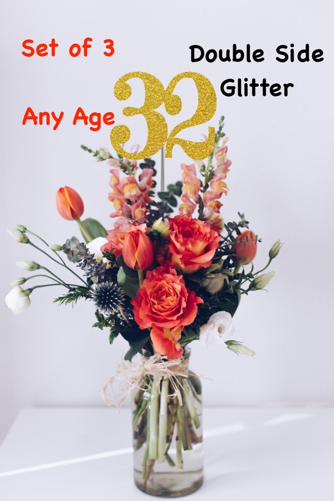 32nd Birthday Decoration Centerpiece Party Favors (SET OF 3) 20 Colors Available