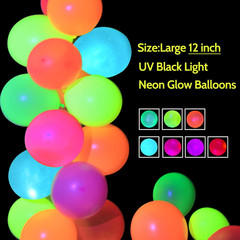 110 Pieces UV Neon Balloons Glow in the Dark Party Supplies Black Light for Glow