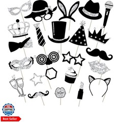 24 Pcs Funny Photo Booth Props Class of 2026 Graduation Birthday Wedding Fami…