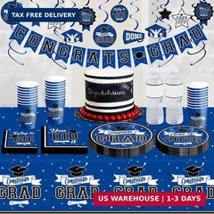 DAZONGE Graduation Decorations 2026 Blue, 265pcs Graduation Party Decorations 20