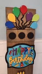 Birthday Interchangeable Porch Leaner – Custom Wooden Front Porch Sign with Swap