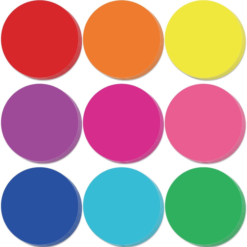 108 Pcs 5.5 Inch Assorted Color Circle Paper Cutouts Round Die Cut Classroom