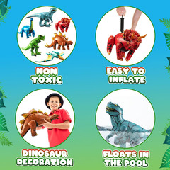 6-Pcs Inflatable Dinosaur Birthday Party Decorations – Large Blow-Up Dino Toys f