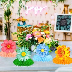 10 PCS Summer Flower Honeycomb Centerpieces Multicolor Sunflower Daisy Decor